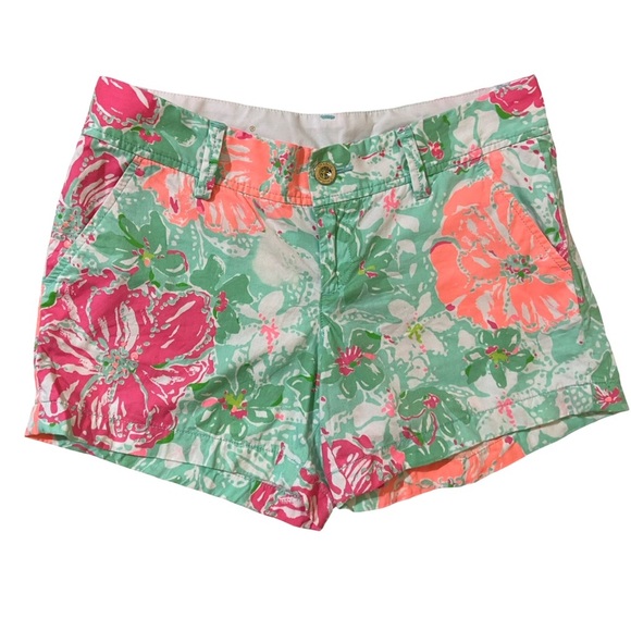 Lilly Pulitzer — The Callahan Short — Florals in Peach, Pink, Green & White - Picture 1 of 5